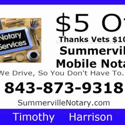 Summerville Mobile Notary - We come where you want and when you need us.