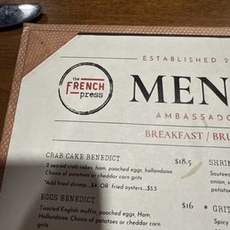 Sorry just a glimpse of the menu