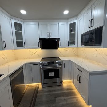Kassa Kitchen and Bath - More close up look at the cabinet with LED light - Kitchen & Bath Near Me - San Jose, California