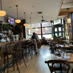 the bar and dining area