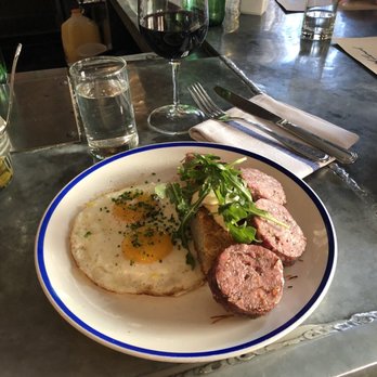 Joseph Leonard - Saucisson with fried eggs and the hash brown - New American Near Me - New York, New York
