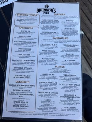 Menu photo 1 Brunson's Pub Saint Paul, MN