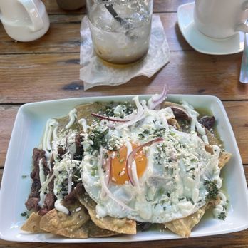 Green Verde - Chilaquiles with steak and egg - Mexican Near Me - Isla Mujeres, ROO Green Verde - Chilaquiles with steak and egg - Mexican Near Me - Isla Mujeres, ROO
