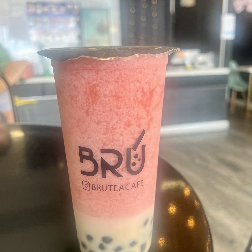 Bru Tea Cafe - Strawberry Milk Slush - Bubble Tea Near Me - Elk Grove, California Bru Tea Cafe - Strawberry Milk Slush - Bubble Tea Near Me - Elk Grove, California