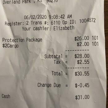 bp - a receipt for a car wash - Gas Stations Near Me - Overland Park, Kansas
