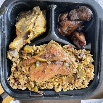 Garifuna Flava - Chicken stew with plaintains Rice and Beans - Caribbean Near Me - Chicago, Illinois