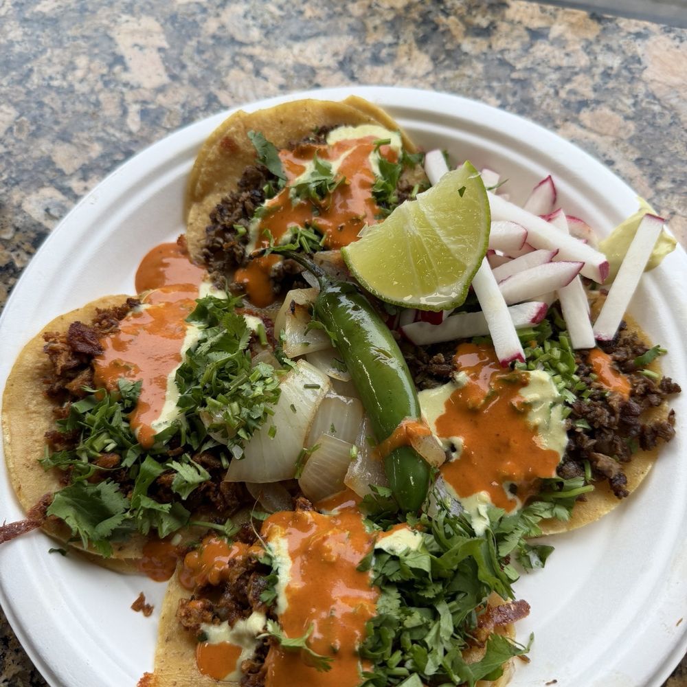 Ranch Tacos  - Two Al pastor tacos and two Asada tacos - Tacos Near Me - Los Banos, California