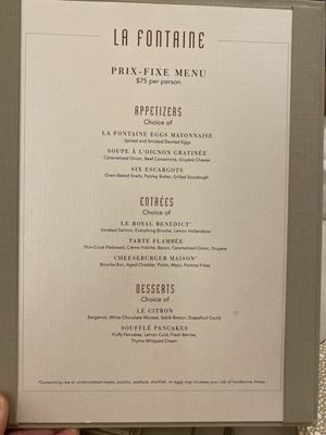 Menu photo 4 La Fontaine Las Vegas, NV Menu photo 4 La Fontaine Las Vegas, NV