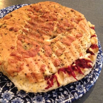 Half Cup - toasted focaccia sandwich with cheese, hummus and sliced beetroot - Cafes Near Me - London, XGL