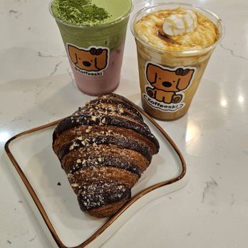 Koffeeski - Double Strawberry Matcha, Sea Salt Latte, and Nutella Croissant - Coffee & Tea Near Me - Los Angeles, California Koffeeski - Double Strawberry Matcha, Sea Salt Latte, and Nutella Croissant - Coffee & Tea Near Me - Los Angeles, California