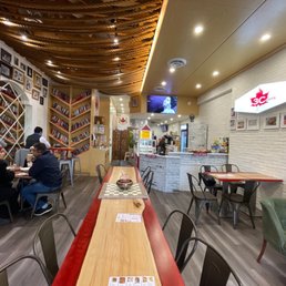 The seating arrangement at 3 cent cafe.