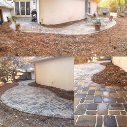 Milestone Masonry Pro - One of our many patio projects over in Dunwoody, GA complete with beautiful radius cuts and swept with polymeric sand to ensure durability.