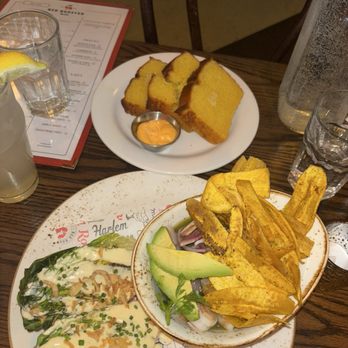 Red Rooster Harlem - GRILLED CAESAR & SHRIMP CEVICHE CORNBREAD - American Near Me - New York, New York Red Rooster Harlem - GRILLED CAESAR & SHRIMP CEVICHE CORNBREAD - American Near Me - New York, New York