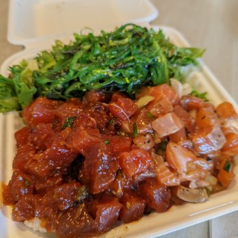 Ono Authentic Hawaiian Poke - Spicy tuna and salmon with seaweed salad - Poke Near Me - Edmonds, Washington Ono Authentic Hawaiian Poke - Spicy tuna and salmon with seaweed salad - Poke Near Me - Edmonds, Washington