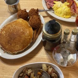 Peaceful Valley Maple Farms - Pancakes  French toast  Fritters  Potatoes  Eggs scrambled and over easy Bacon  Sausage links
