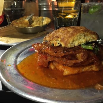 Heavy Woods - Crispy chicken biscuit - Bars Near Me - Brooklyn, New York