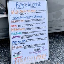 Baked & Loaded - Menu. I had the Pulled Pork BBQ potato.