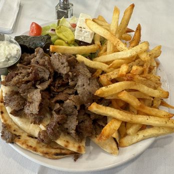 Nisiotis Taverna - Gyro platter with French fries - Greek Near Me - Teaneck, New Jersey