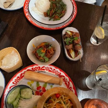Rim Tanon - Beef Grilled Meatballs, Crispy Wonton, Papaya Salad, Sticky Rice - Thai Near Me - Houston, Texas