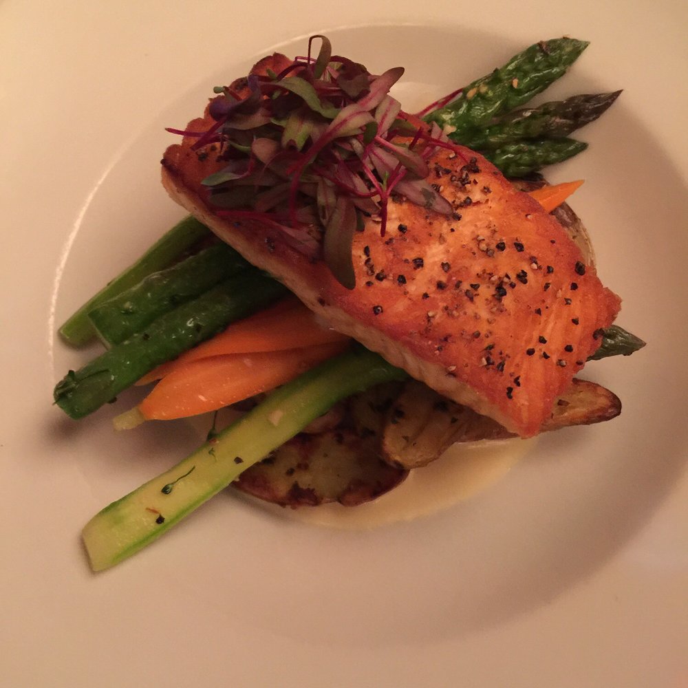 Bistro 72 - The salmon dish was delicious -cooked to perfection - American Near Me - Riverhead, New York