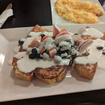 Sweet Basil's Cafe - Cornbread french toast - New American Near Me - Livingston, New Jersey Sweet Basil's Cafe - Cornbread french toast - New American Near Me - Livingston, New Jersey