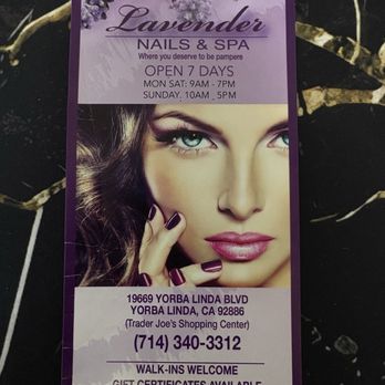 Lavender Nail & Spa - Lavender nail and spa information card - Skin Care Near Me - Yorba Linda, California