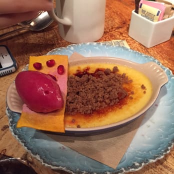 ABC Kitchen - Pumpkin creme brûlée with pomegranate sorbet. Strongly recommend! - Breakfast & Brunch Near Me - New York, New York ABC Kitchen - Pumpkin creme brûlée with pomegranate sorbet. Strongly recommend! - Breakfast & Brunch Near Me - New York, New York
