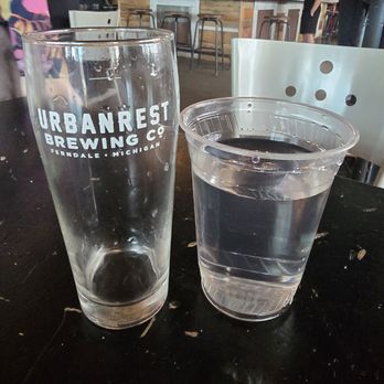 Urbanrest Brewing - A full glass came up to the 470ml line in the water cup, but there was over an inch of foam when there was beer in it - Breweries Near Me - Ferndale, Michigan Urbanrest Brewing - A full glass came up to the 470ml line in the water cup, but there was over an inch of foam when there was beer in it - Breweries Near Me - Ferndale, Michigan