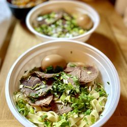 Ox 9 Lanzhou HandPulled Noodles - Take Out: Langzhou Noodle Soup with Small Flat Handpulled Noodles