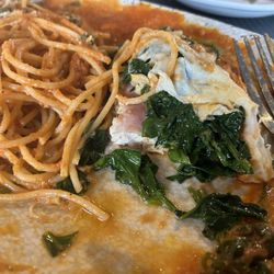 Nina's Pizzeria & Italian Restaurant - Chicken with prosciutto spinach and mozzarella cheese.