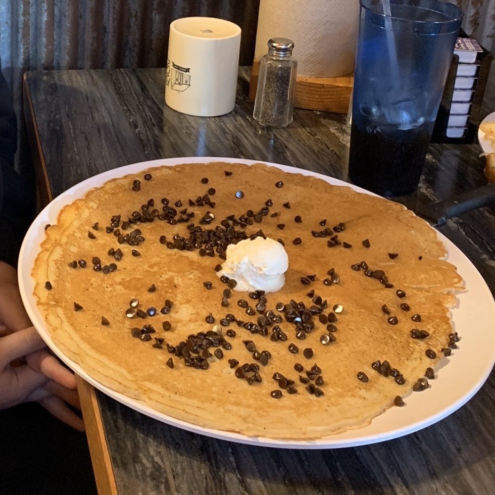 Billy Gail's - Chocolate chip specialty pancake...14" - American Near Me - Branson, Missouri Billy Gail's - Chocolate chip specialty pancake...14" - American Near Me - Branson, Missouri