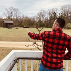 Historic Camden Cornwallis House - Richard checking out little house.