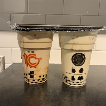 Boba Ave Express - Hokkaido milk tea (left) Jasmine milk tea (right) - Bubble Tea Near Me - Arcadia, California