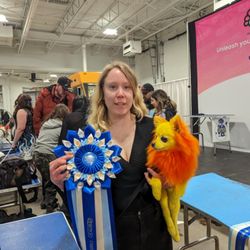 Goldie's Grooming - Winning a ribbon at the International Centre for her wonderful groom and colour.