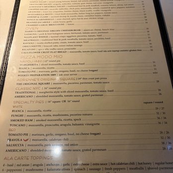 Adrienne’s Pizzabar - Menu - Pizza Near Me - West Palm Beach, Florida