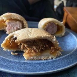 Ham and Cheese, Polish Sausage and BBQ pulled pork kolaches