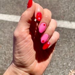 Jimmy Nails - Pink and red gel acrylic manicure