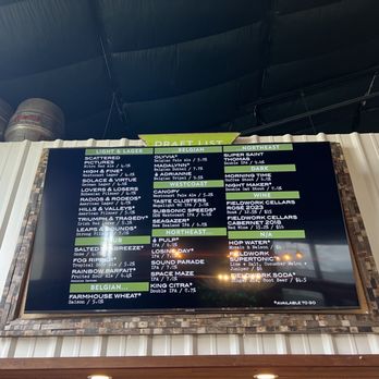 Fieldwork Brewing - 4/5/24 FYI. Menu - Breweries Near Me - Napa, California