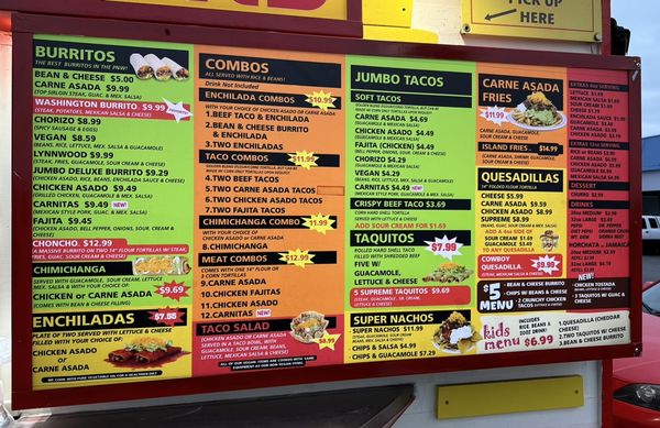 Menu photo 4 Washington Burrito Lynnwood, WA