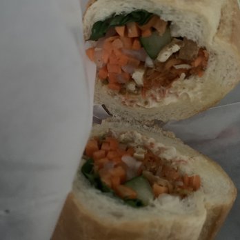 Bella Banh Mi Cafe - The inside of the vegetarian sandwich - Sandwiches Near Me - Honolulu, Hawaii Bella Banh Mi Cafe - The inside of the vegetarian sandwich - Sandwiches Near Me - Honolulu, Hawaii
