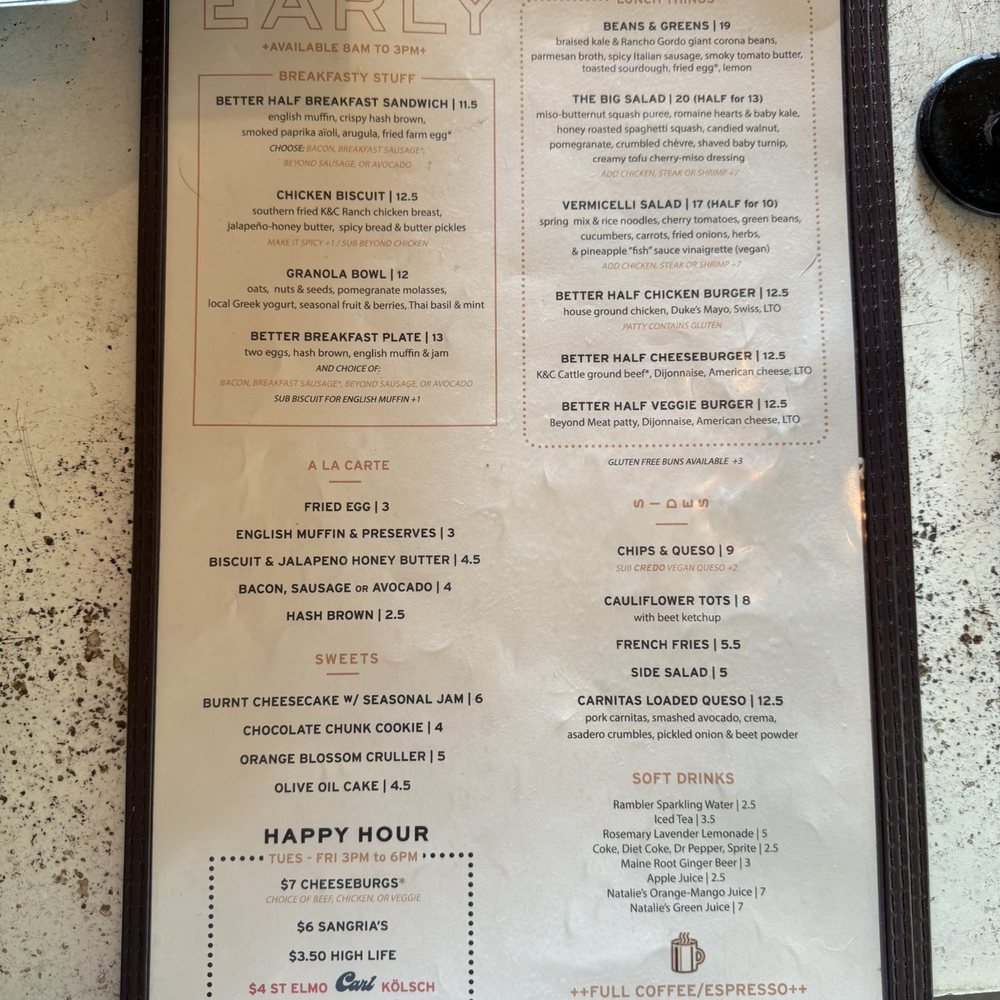 Better Half Coffee & Cocktails - Menu - Cafes Near Me - Austin, Texas Better Half Coffee & Cocktails - Menu - Cafes Near Me - Austin, Texas