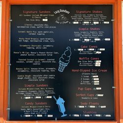 Lazy Sundaes - Menu