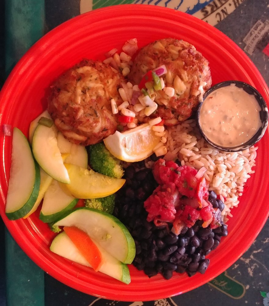 Order Crab Cakes Dinner food online from Goombays Grille and Raw Bar store, Kill Devil Hills on bringmethat.com
