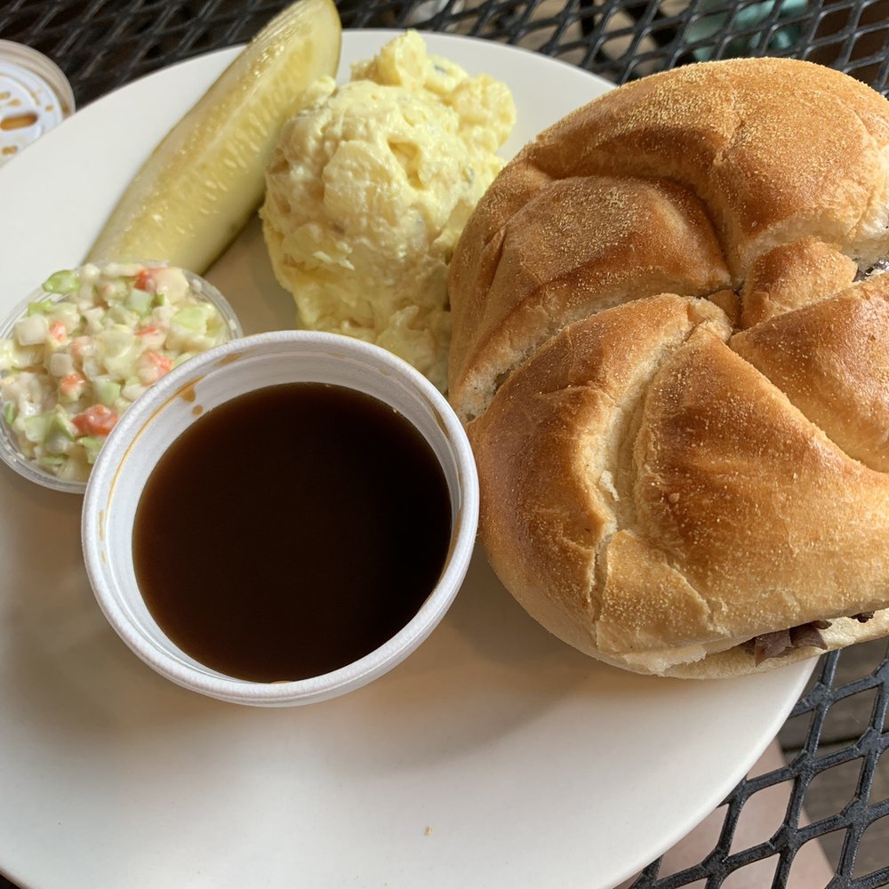 Garden Deli Restaurant - Roast Beef and Swiss with potato salad - Delis Near Me - Burnsville, North Carolina