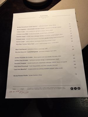 Menu photo 1 FIG Charleston, SC