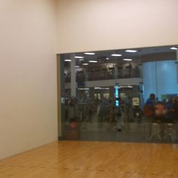 View from inside the racquetball court . . . View from inside the racquetball court . . .
