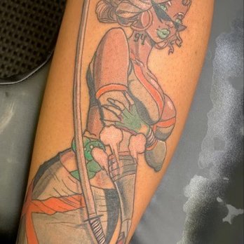 Blxgseasxn Tattoo Studio - Calf anime tattoo - Tattoo Near Me - Houston, Texas