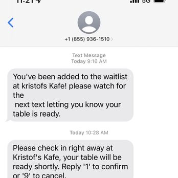 Kristof's Kafe - Hour15 min wait, quoted "up to 30 minutes" at check in - American Near Me - Davie, Florida