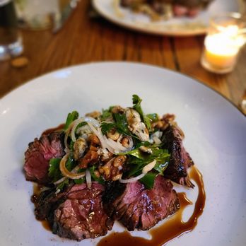 FlintCreek Cattle - Hanger Steak medium rare - New American Near Me - Seattle, Washington FlintCreek Cattle - Hanger Steak medium rare - New American Near Me - Seattle, Washington