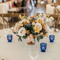Glassware, linens, and flatware rented from C4E